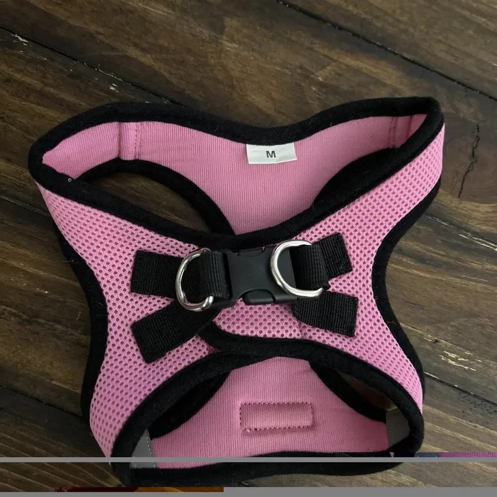 Voyager Dog Harness Padded Vest Medium Reflective No Pull Step-in Mesh Pink